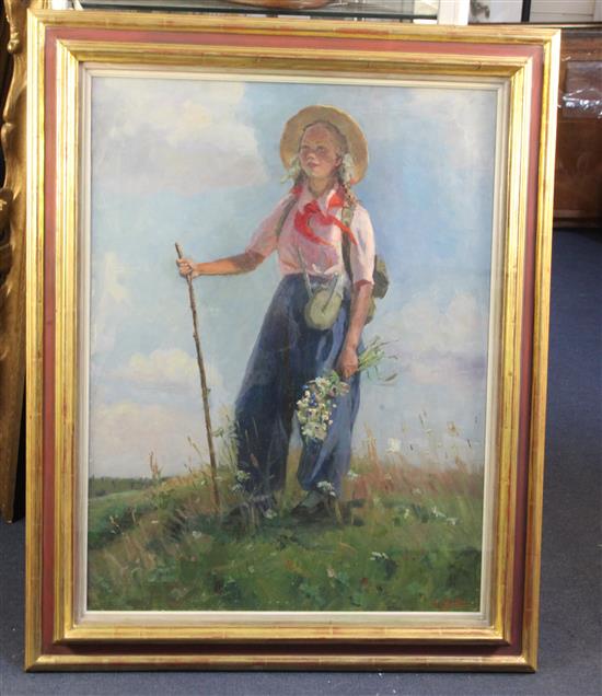 Lya Vasilievna Novi (Russian, 1910-1995) The Young Rambler 30 x 23in.